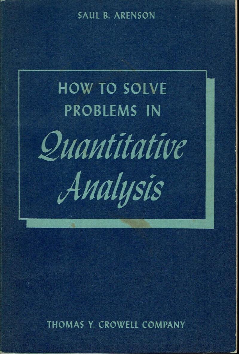 Image for How To Solve Problems in Quantitative Analysis