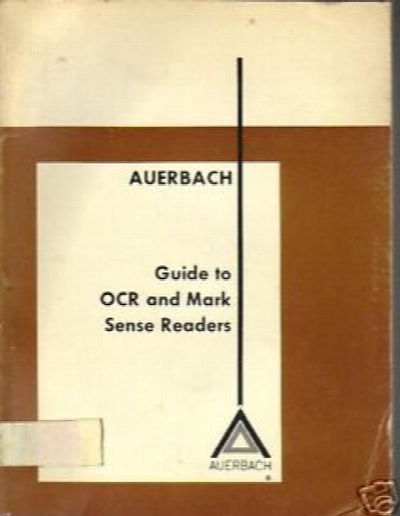 Image for Auerbach Guide to OCR and Mark Sense Readers