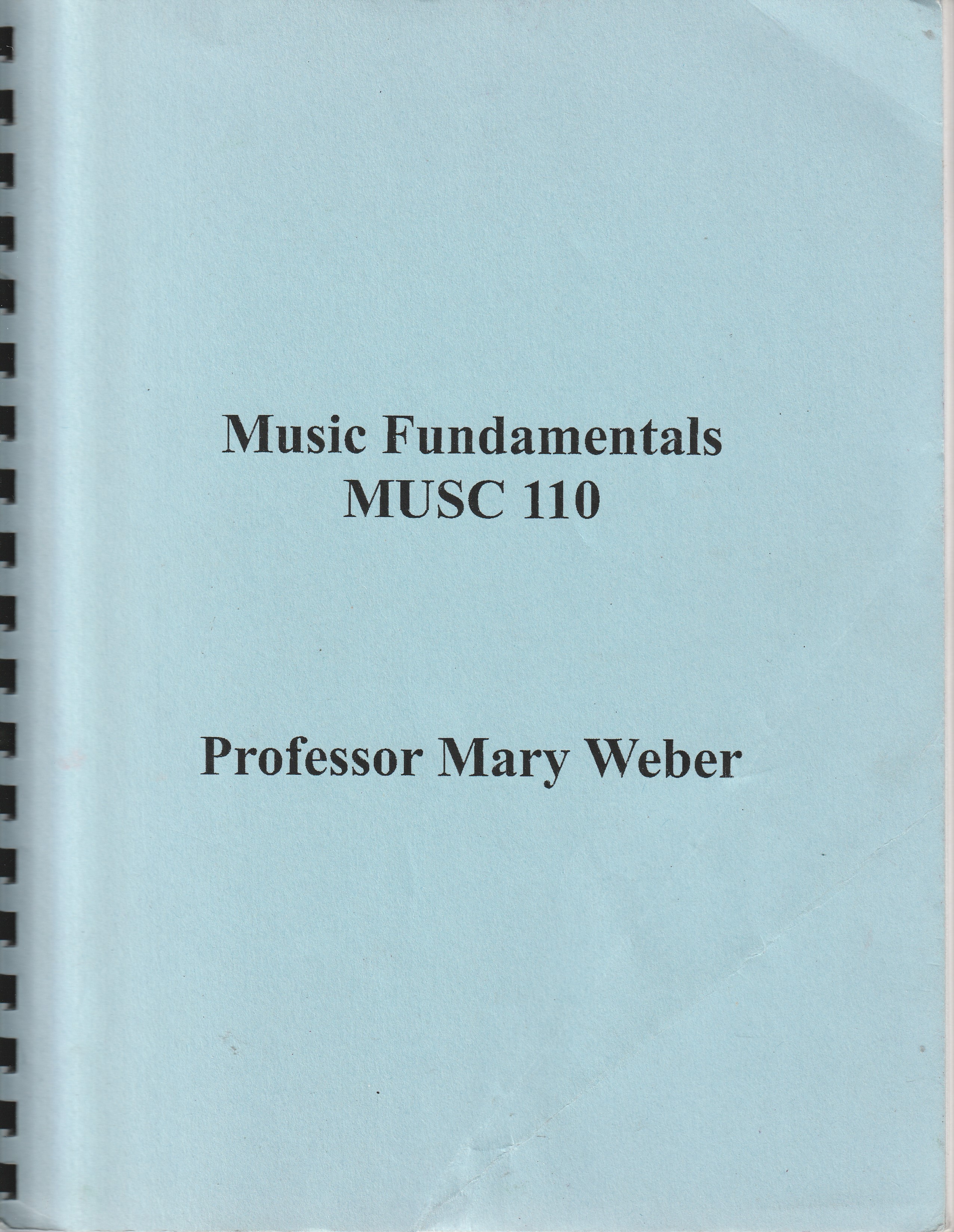 Music Fundamentals (MUSC 110) Washington University