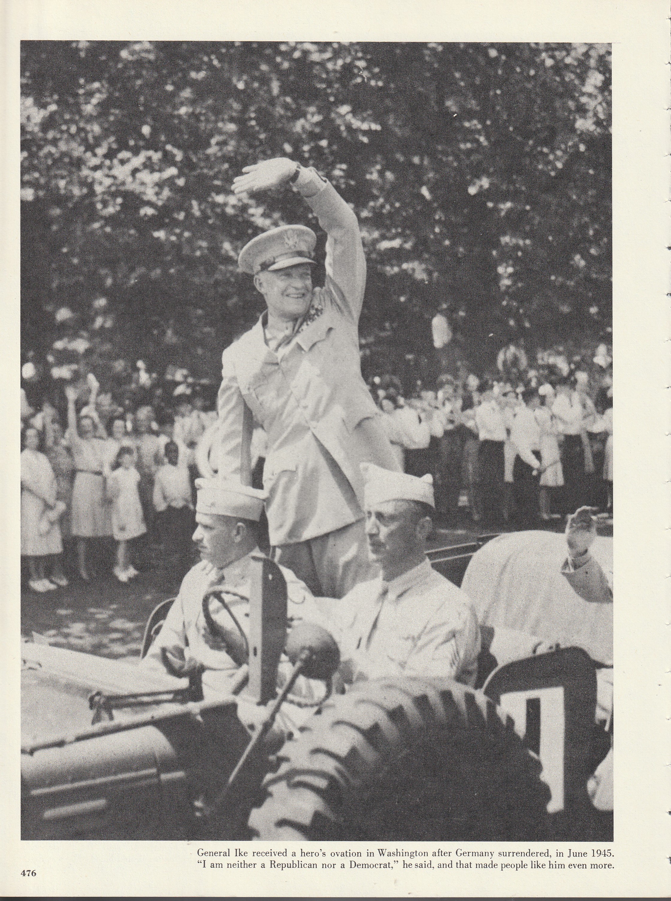 Gen Dwight Eisenhower WWII Hero Parade June 1945 Washington DC