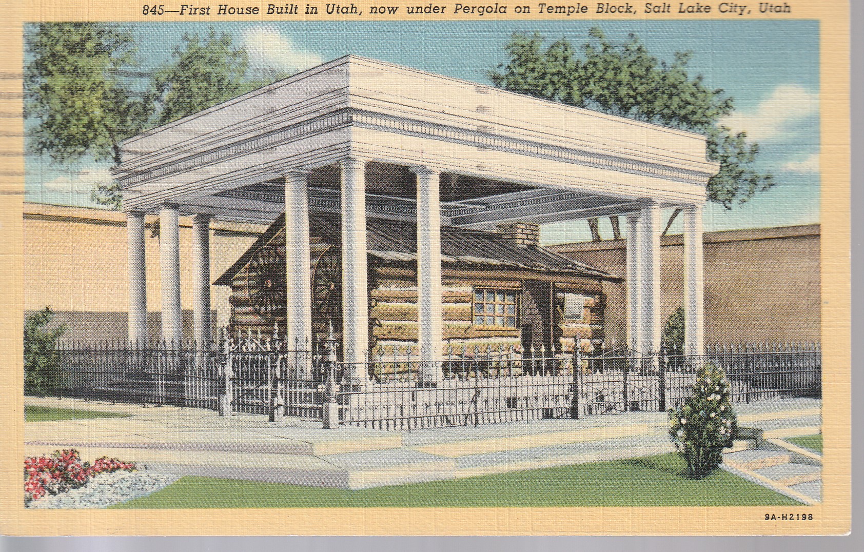 First House Built in Utah, Salt Lake City 1941 Postcard