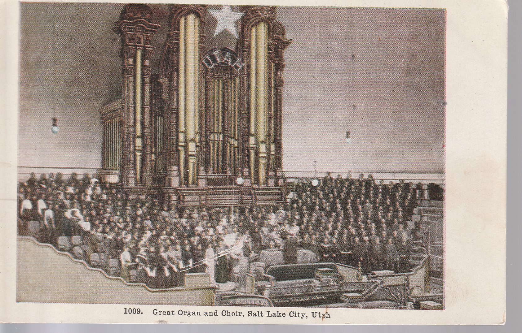 Great Organ and Choir, Salt Lake City UT 1908 Photo Postcard
