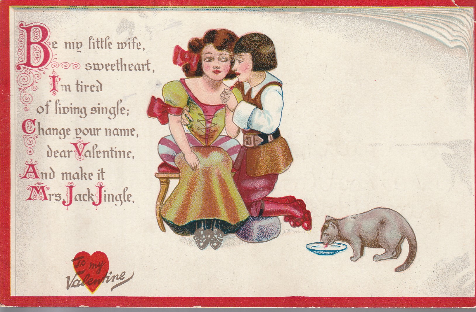 Tuck's Valentine Postcard Series 1909 Little Nursery Lovers No. 9