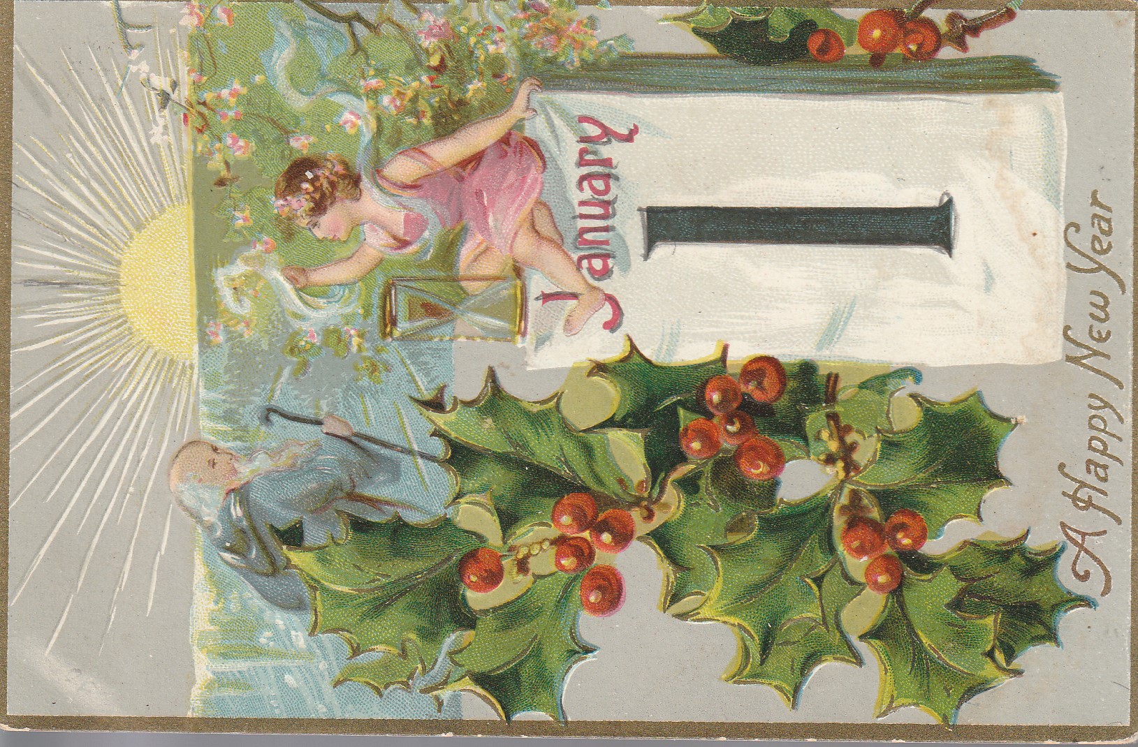 Tuck's Post Card Happy New Year 1909 Posted