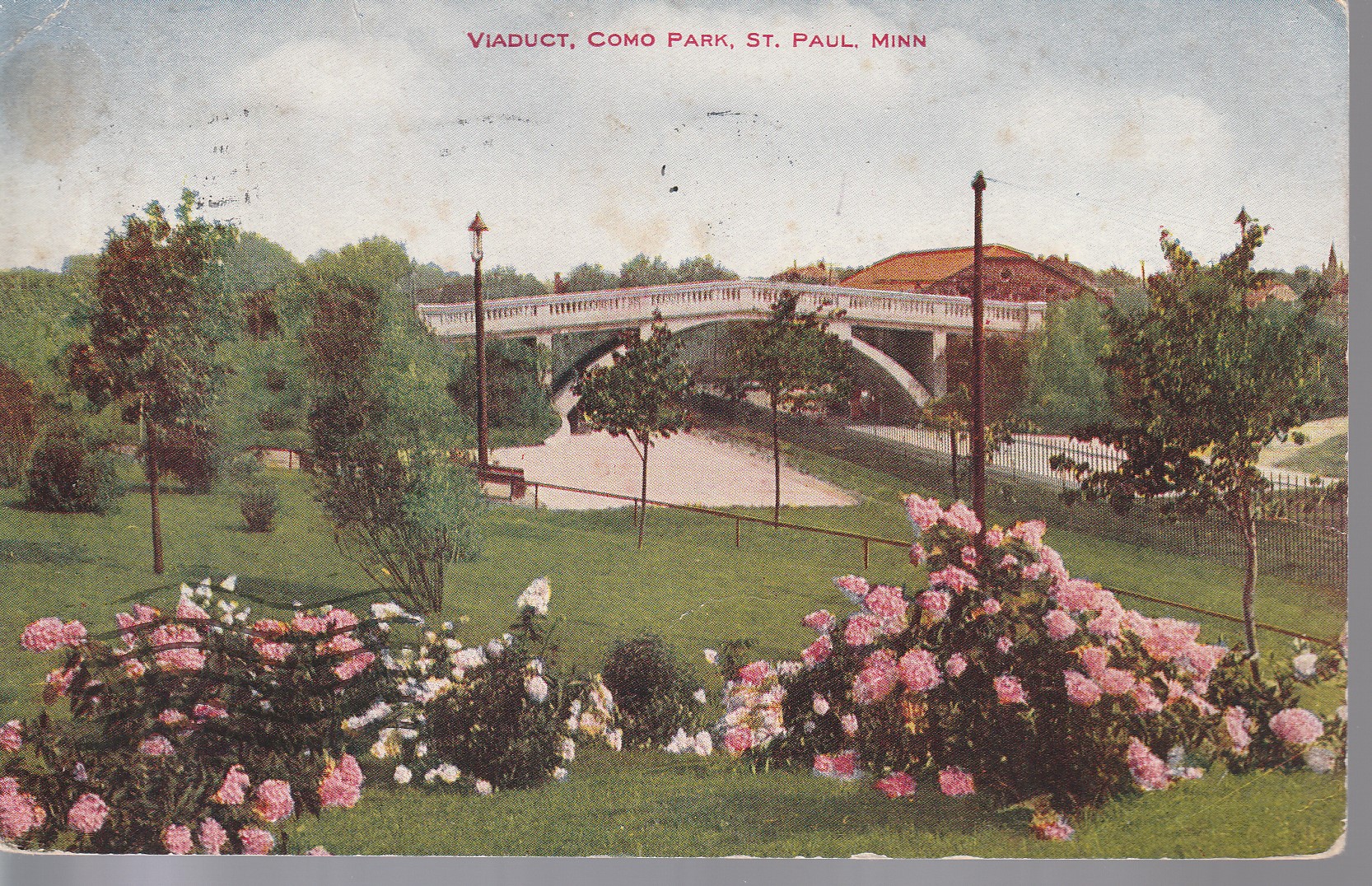 Viaduct, Como Park, St. Paul MN 1909 Postcard 1 Franklin