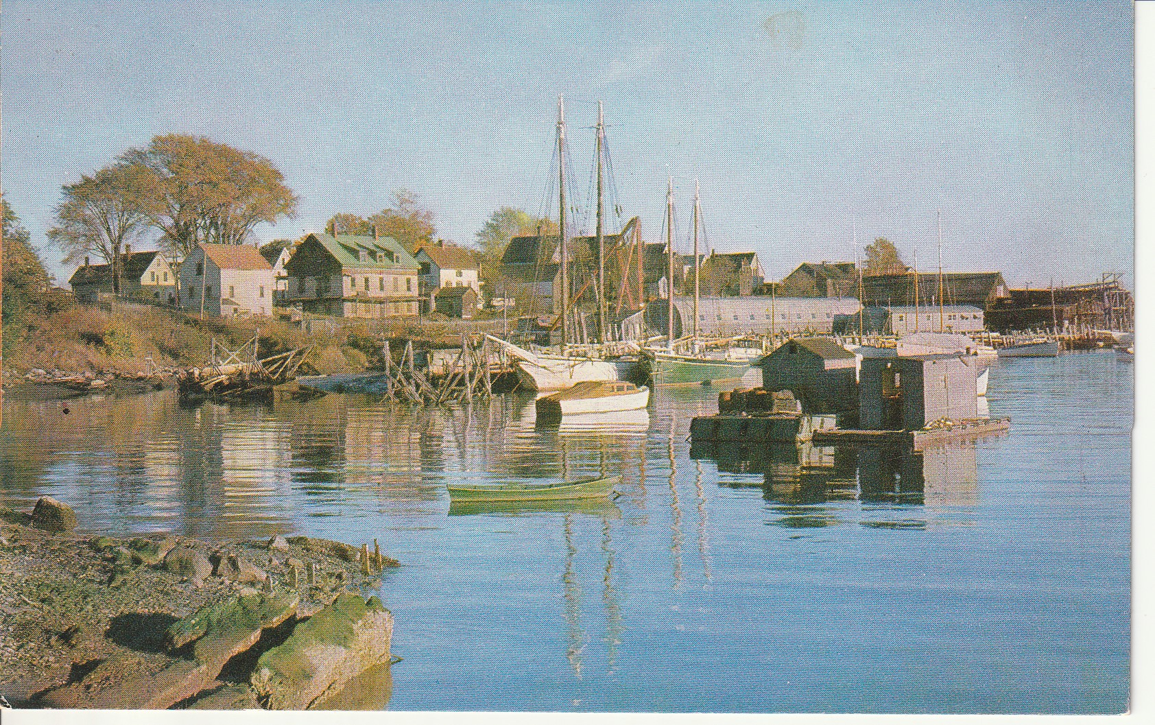 Camden Maine New England Pier American Airlines Photo Postcard circa 1960