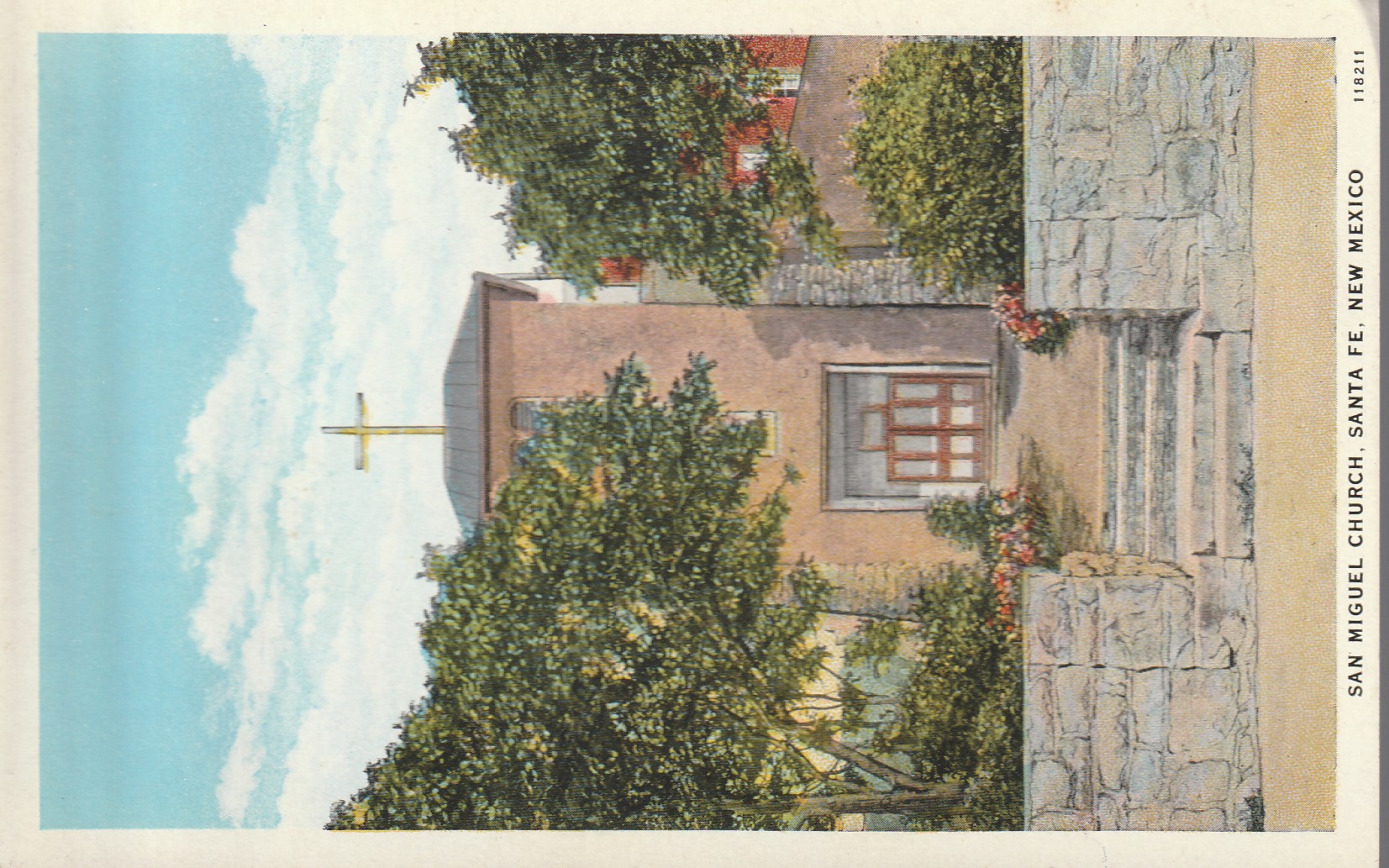 San Miguel Chruch, Santa Fe NM circa 1930 Postcard