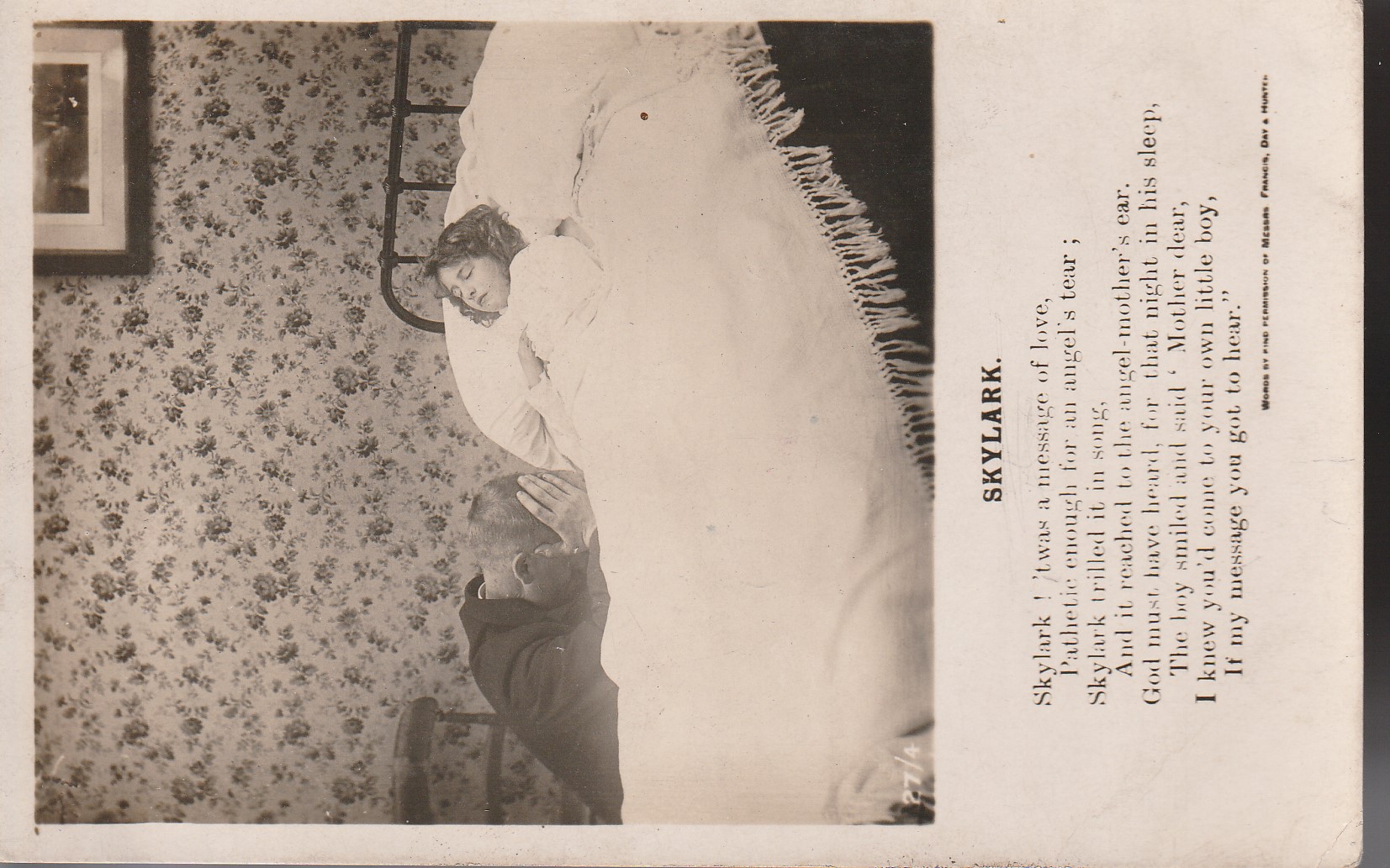 Skylark, circa 1901 Real Photo Postcard, Love Verse