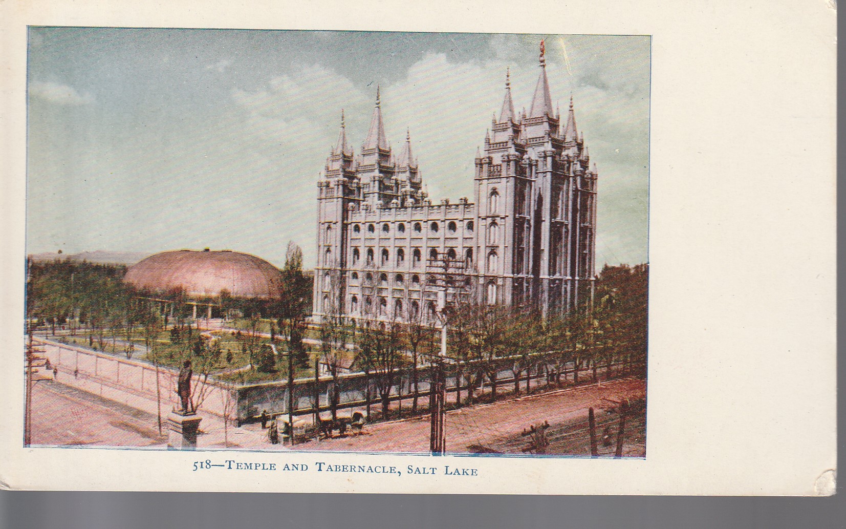 Temple and Tabernacle, Salt Lake City UT Vintage Postcard circa 1901