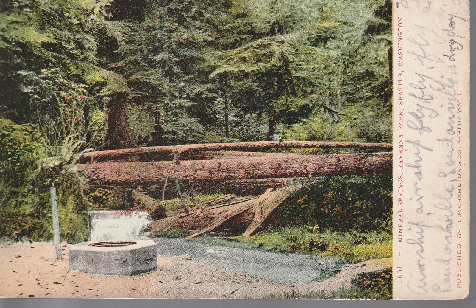 Mineral Springs Ravenna Park Seattle WA 1908 1 Franklin Undivided Back