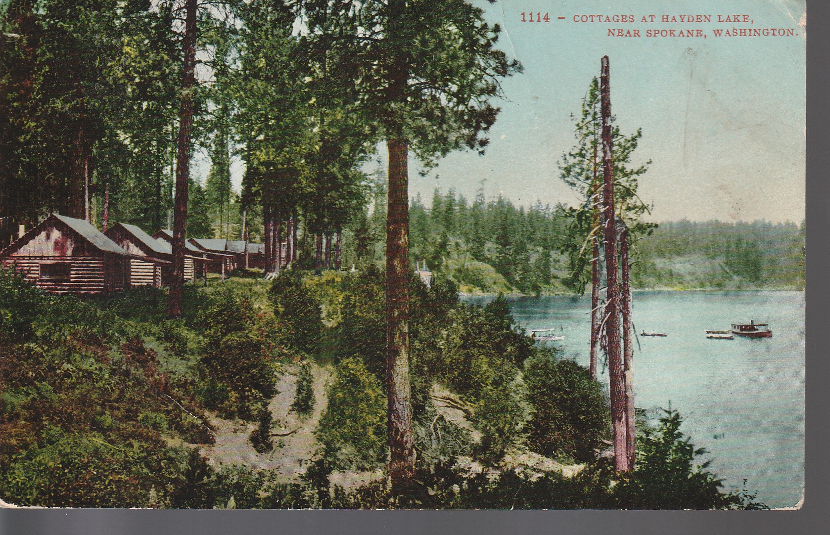 Cottages At Hayden Lake Spokane, WA 1910 1 Franklin Postcard