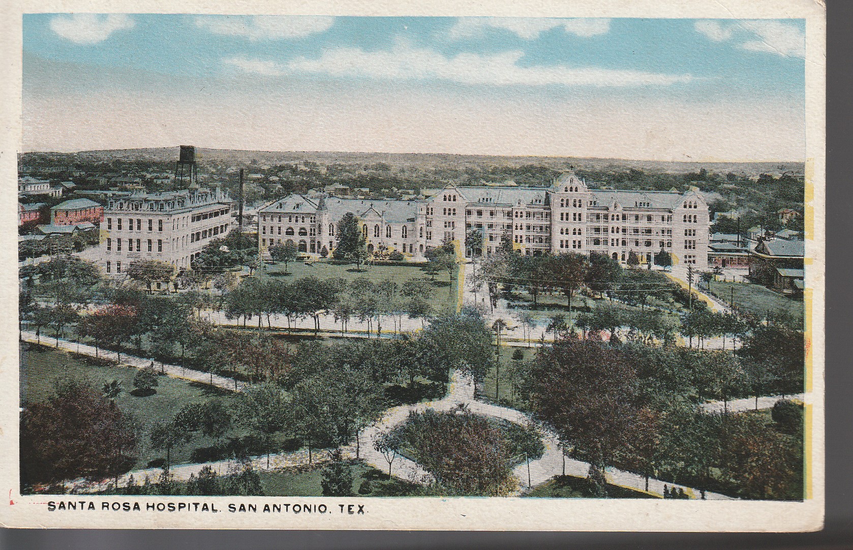 Santa Rosa Hospital San Antonio TX 1917 Aerial View 1 Washington