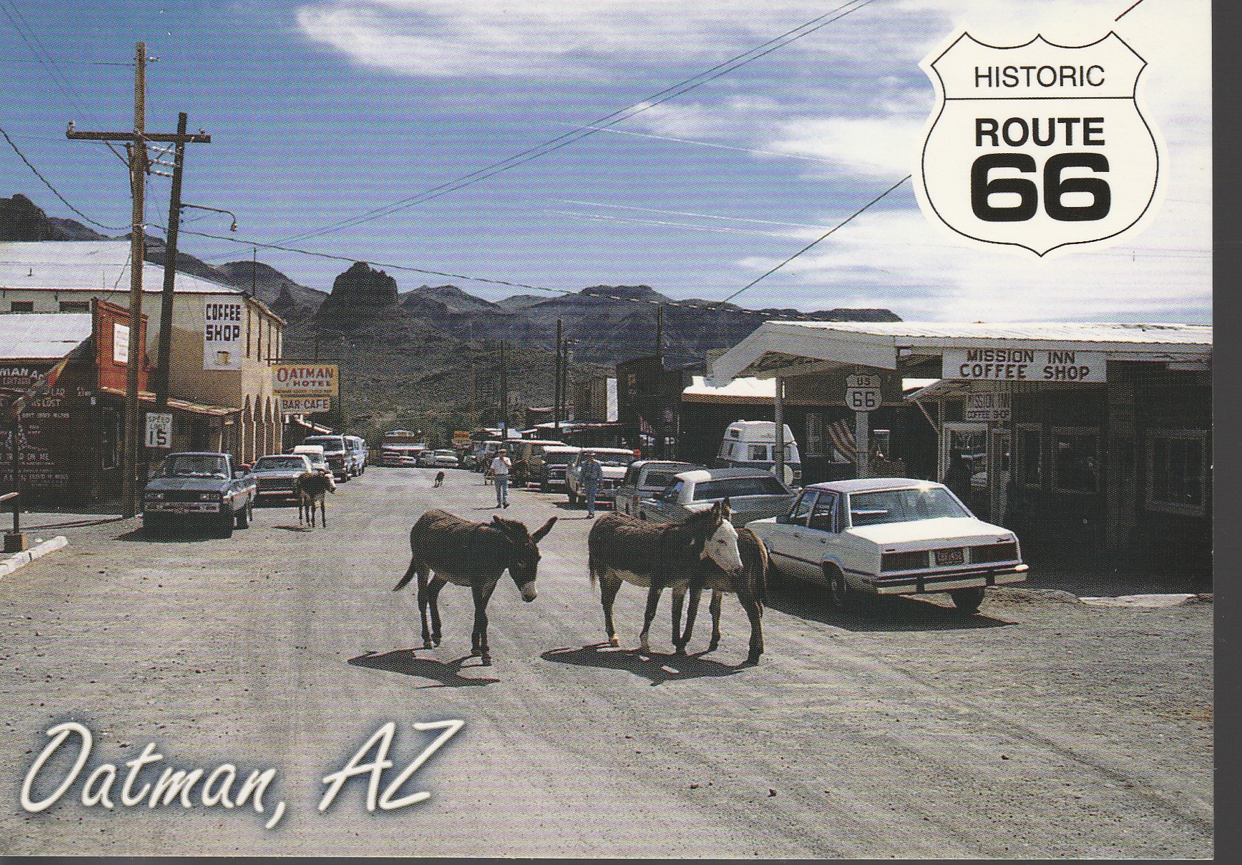 Oatman AZ Route 66 Mining Town circa 2000 Oversize Postcard