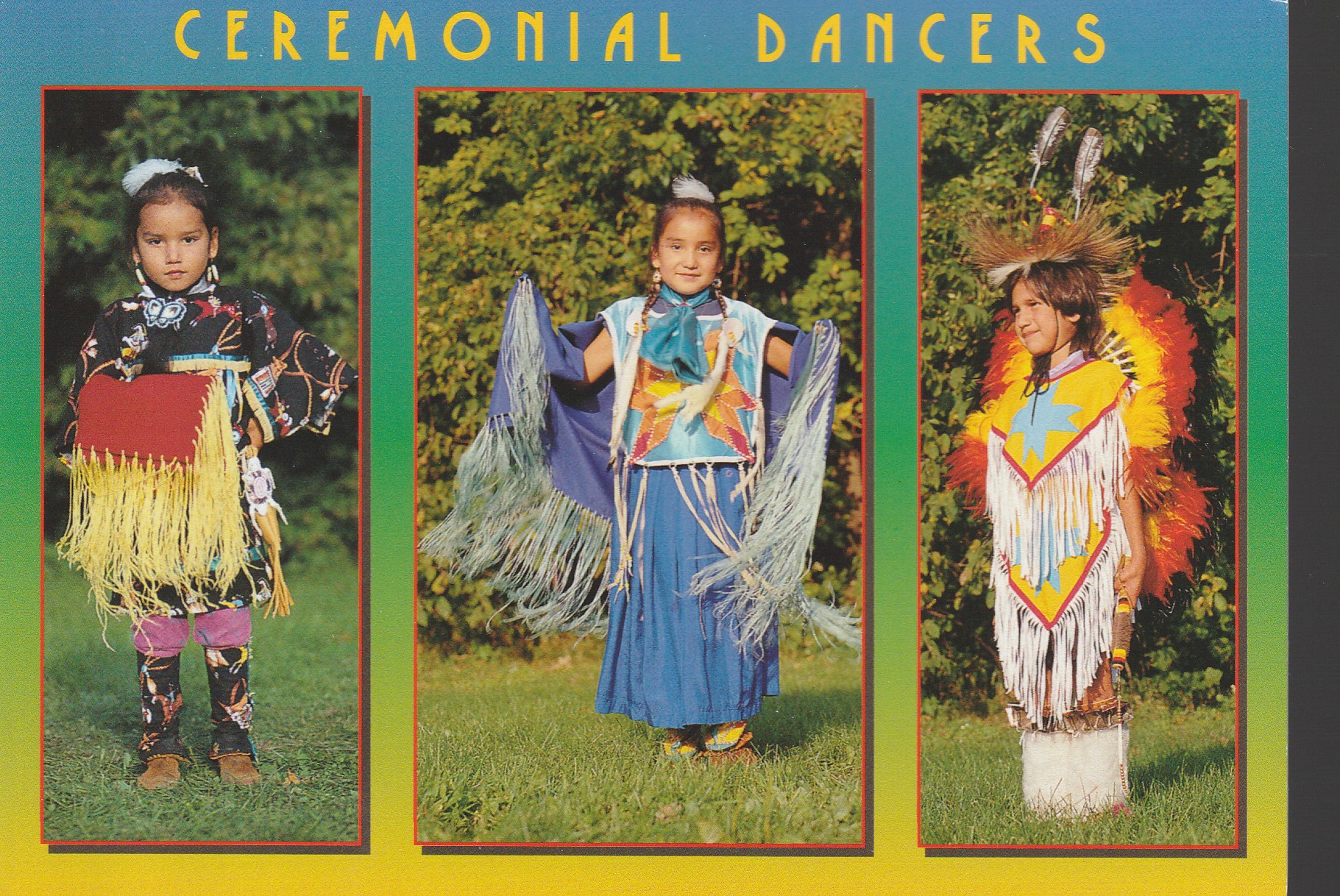 Native American Ceremonial Dancers Traditional/Fance David Clobes Photos; Oversize Postcard