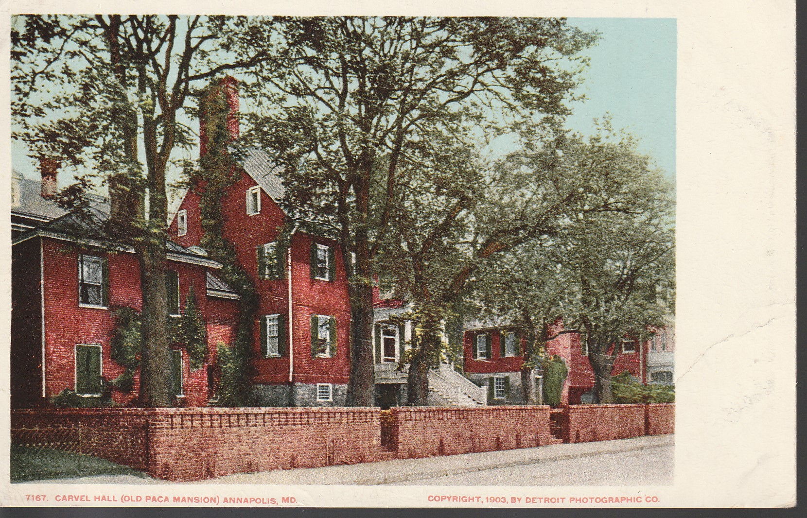 Carvel Hall Old Paca Mansion Annapolis MD 1903 Undivided Back, Photo Postcard