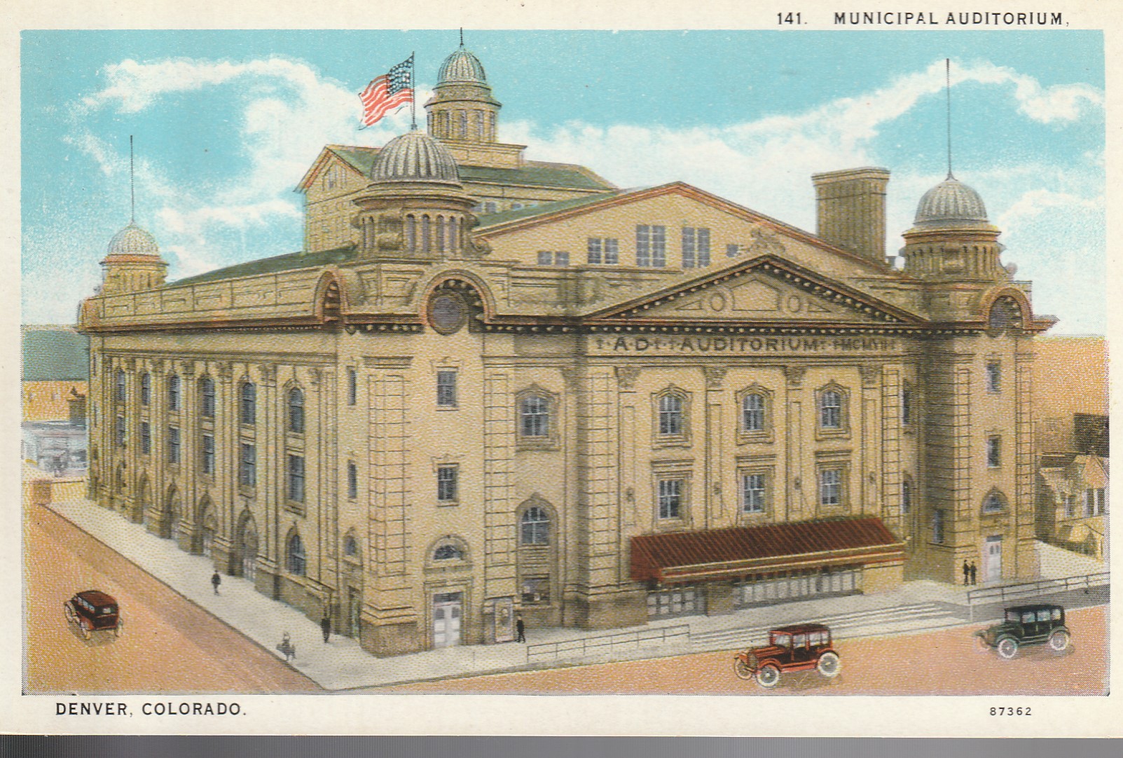 Denver CO Municipal Auditorium circa 1915 Postcard