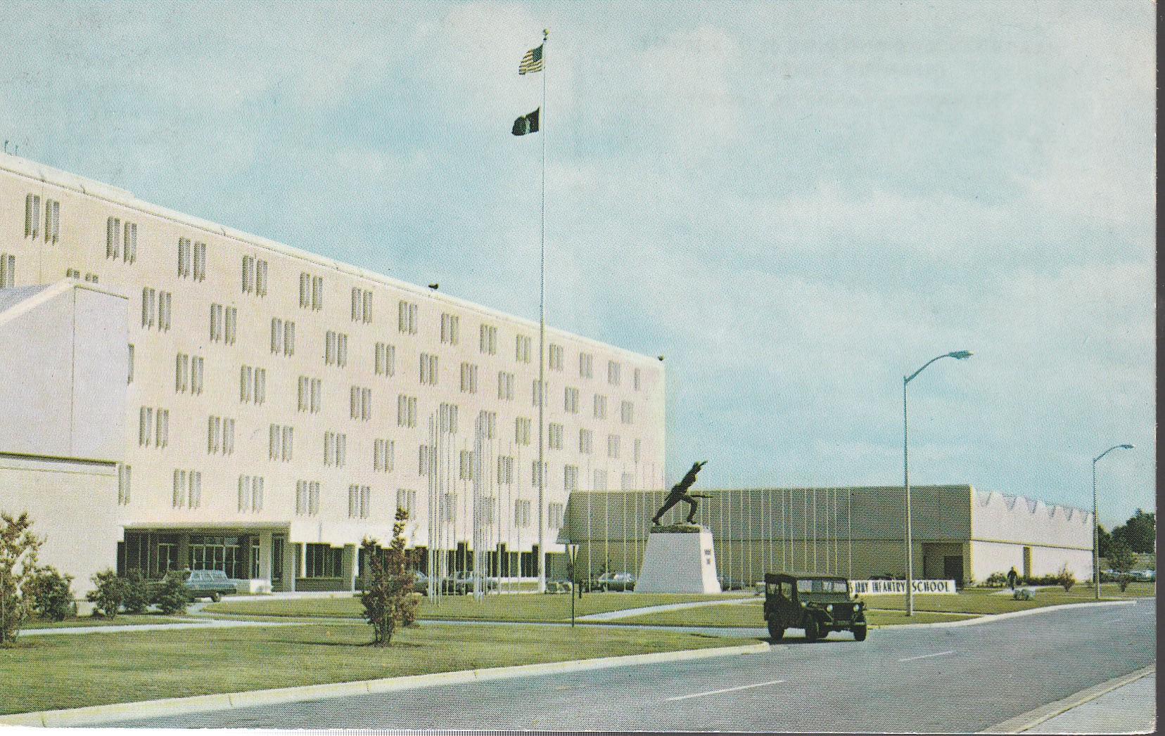 Ft Benning, Columbus GA Infantry School HQ circa 1960 Photo Postcard