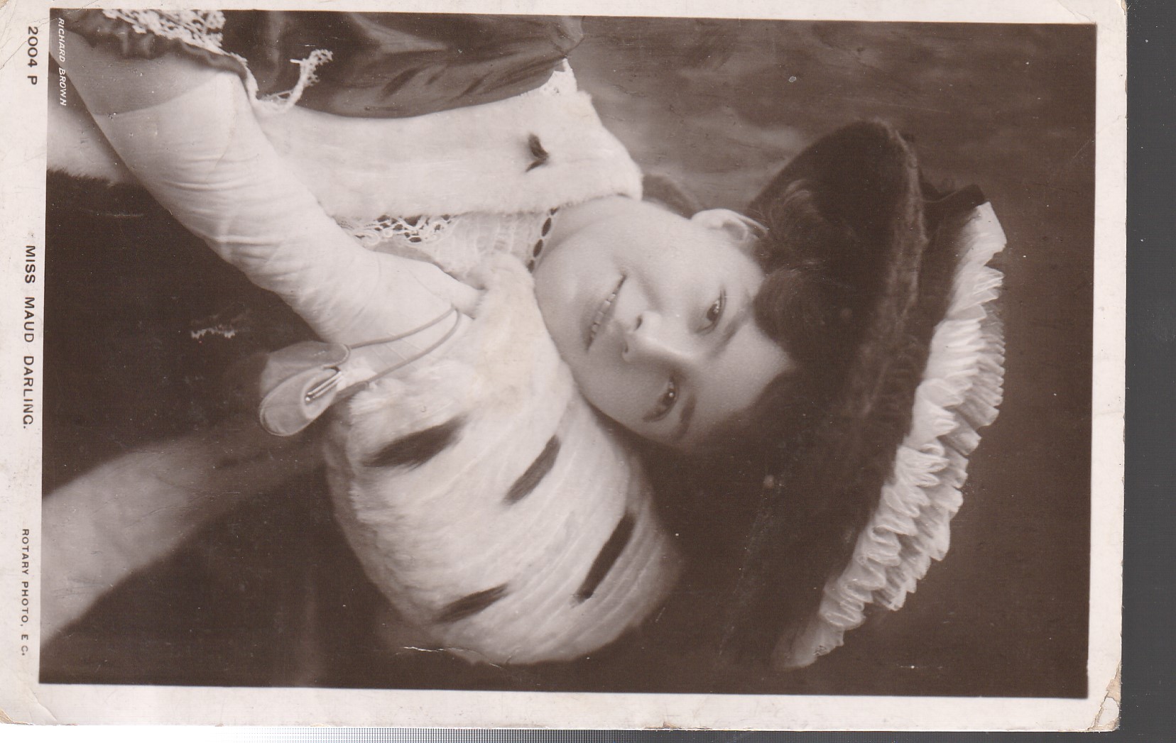 Miss Maud Darling British Actress, 1907 Glossy Photo Postcard UK King George Stamp Clevedon