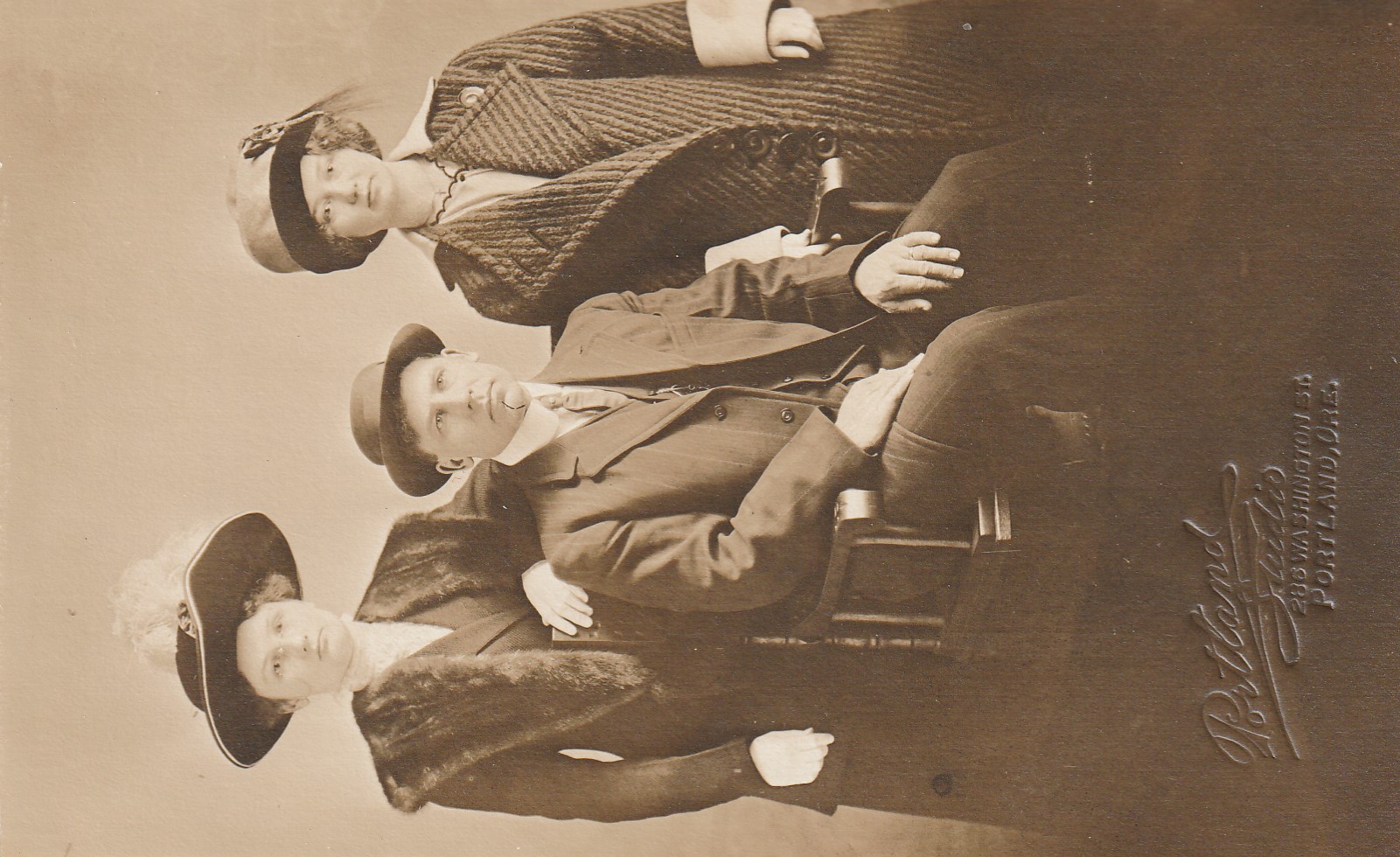 Family Portrait circa 1910 Portland Studio Real Photo Postcard, Rare