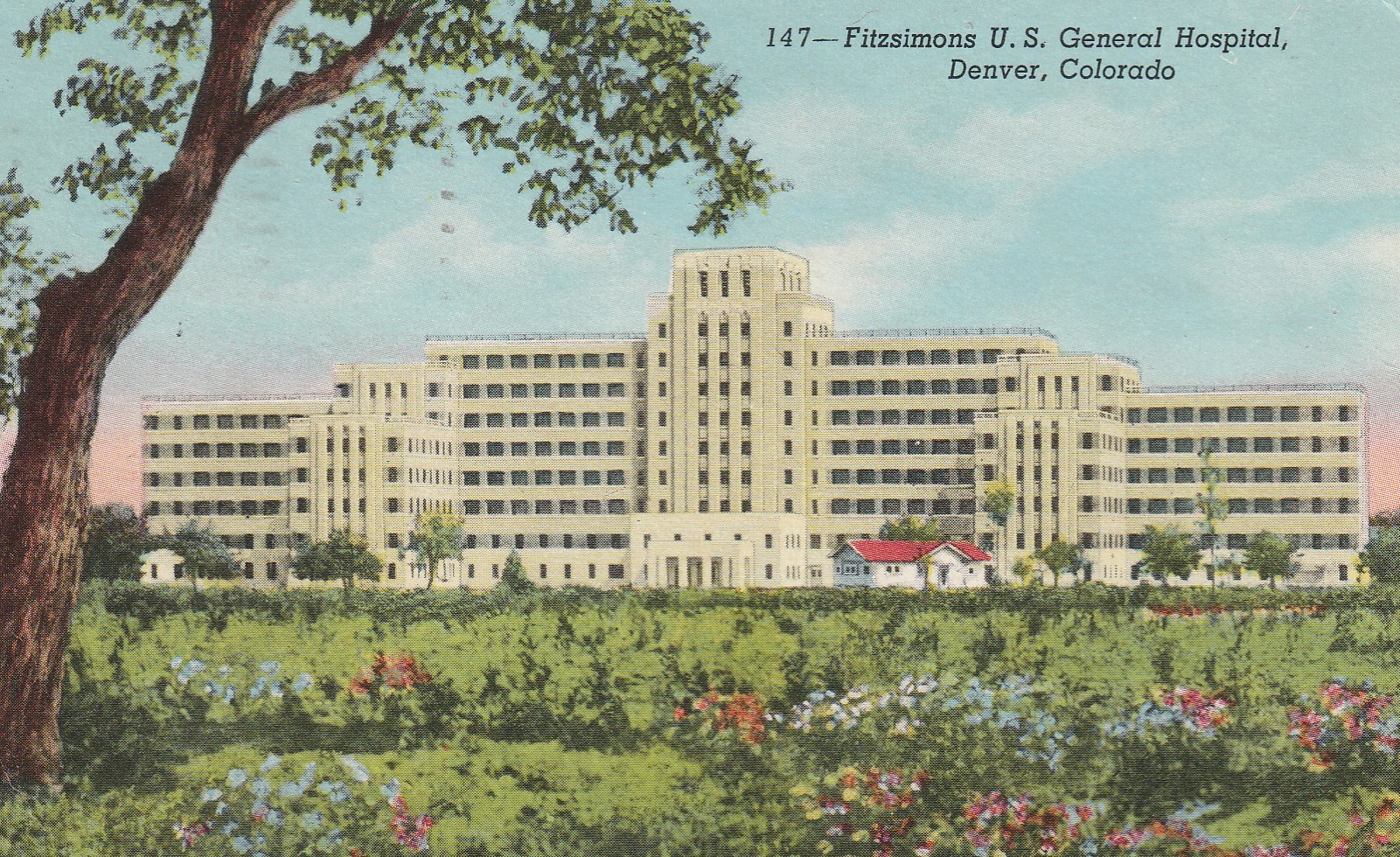 Fitzsimmons U.S. General Hospital Denver CO 1954 2 Adams Postcard