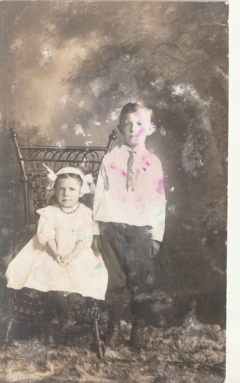 Children At Wedding Real Photo Postcard circa 1907