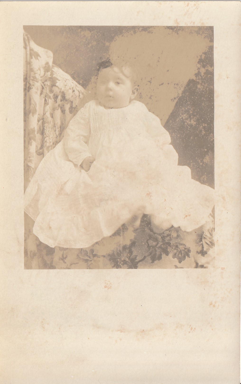 Baby Portrait, Real Photo circa 1907 Postcard