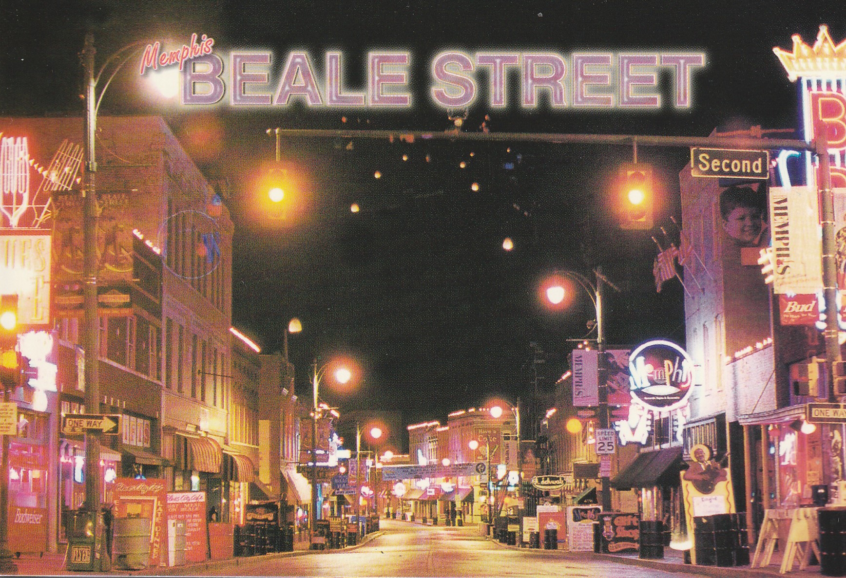 Beale Street Memphis TN Home of the Blues Circa 2000 Ron Irby Photo, Postcard
