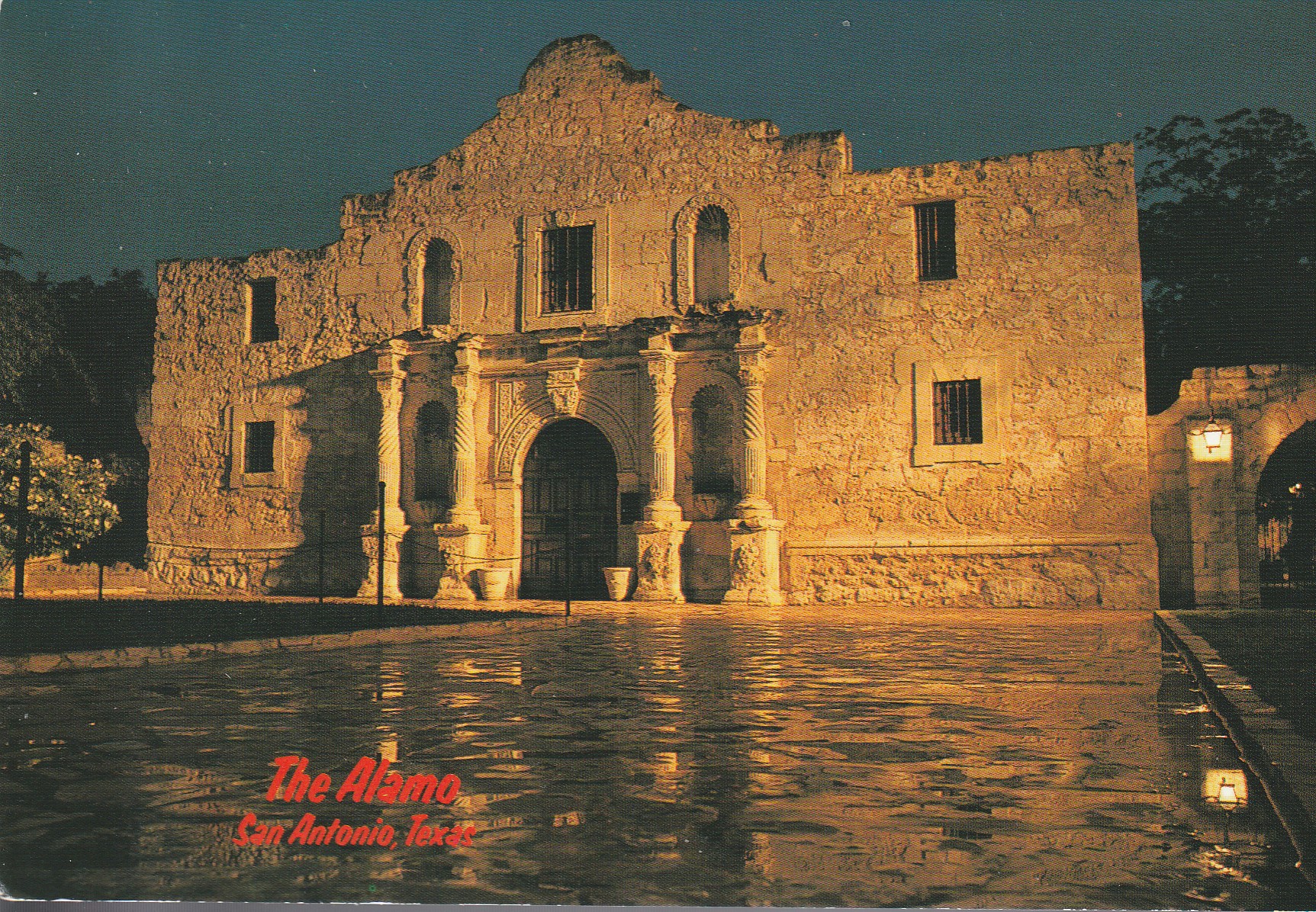 The Alamo San Antonio TX, Robert Janover Night Photo circa 2000 Postcard