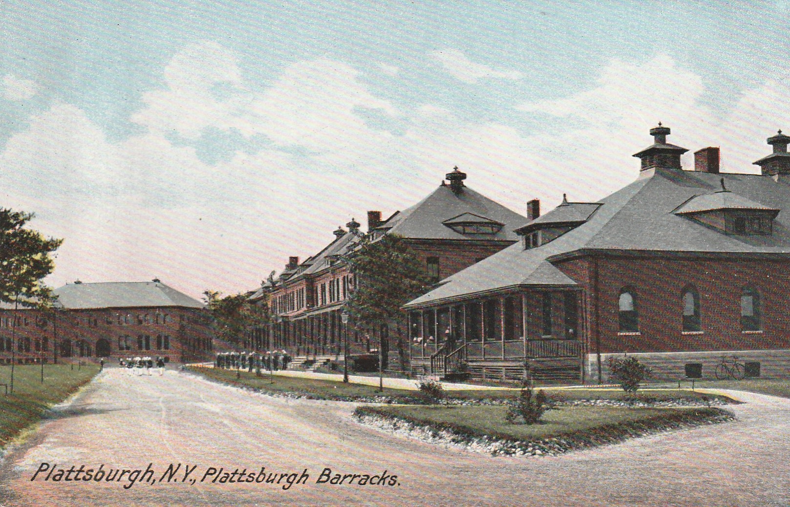 Plattsburgh NY Army Barracks circa 1907 Military, Postcard