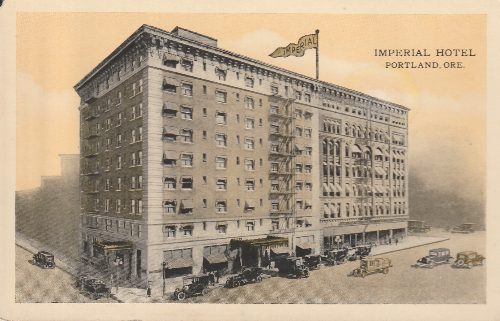 Imperial Hotel Portland OR circa 1925 Postcard