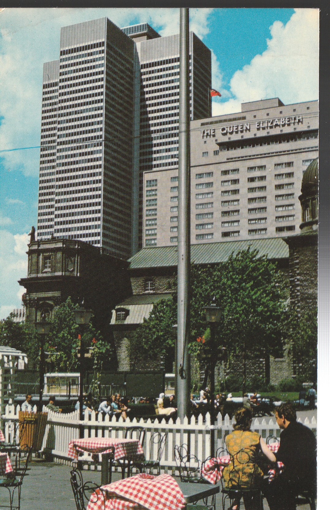 Montreal Queen Elizabeth Hotel Sidewalk Cafe 1968 4 Elizabeth II Canada; Postcard