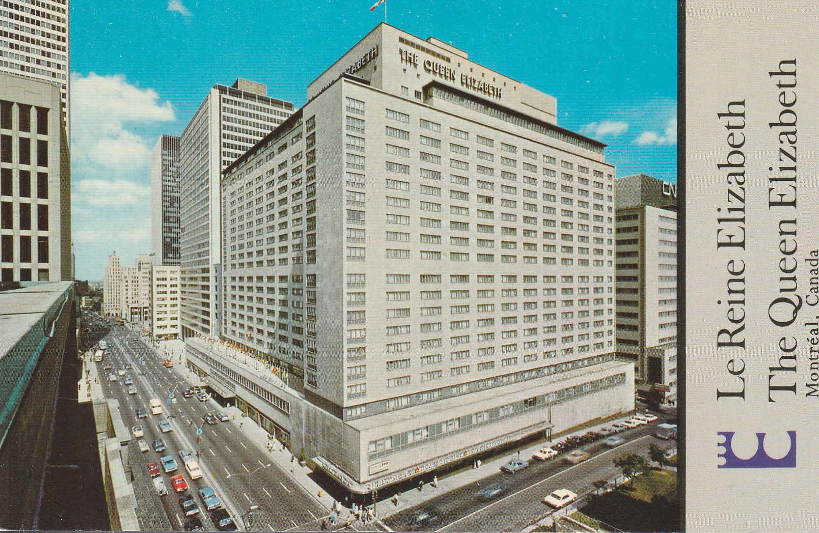 The Queen Elizabeth Hotel Montreal Canada circa 1975 Hilton Eng/Fr