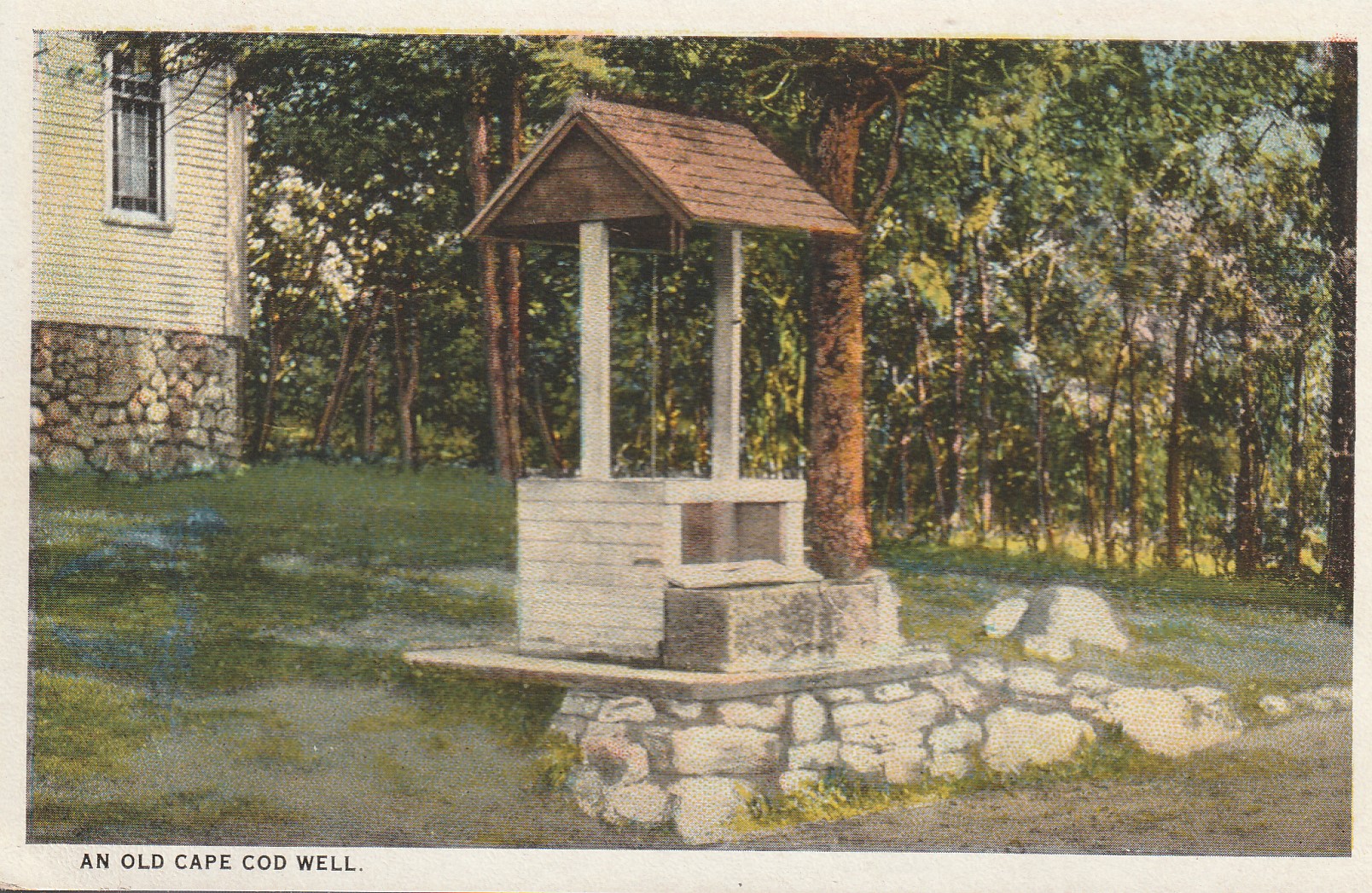 Old Cape Cod Well Rte 6A Barnstable MA circa 1915 2 Washington (or Unposted) Postcard