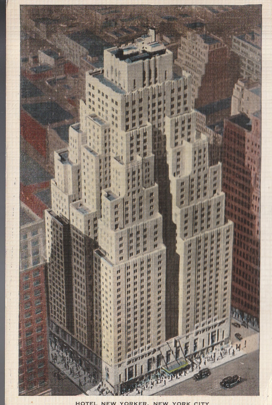 Hotel New Yorker NYC 1938 Aerial View 1 Franklin Linen