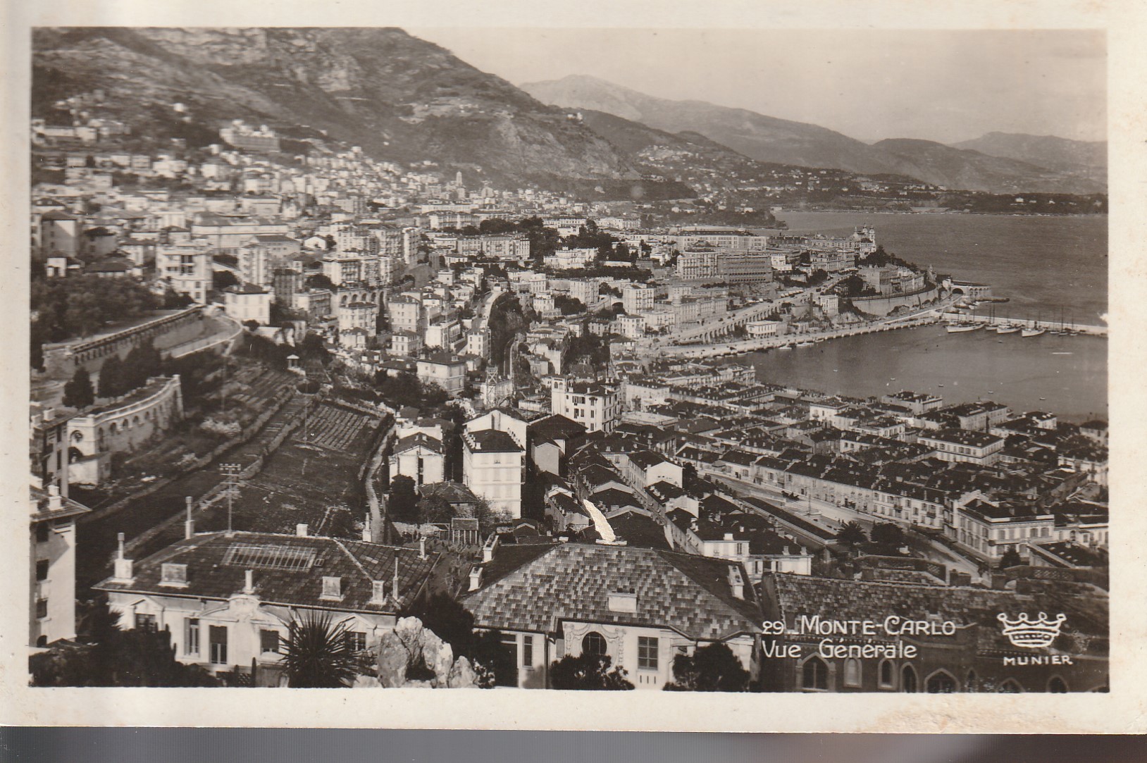 Monte-Carlo Vue Generale Aerial Photo Munier circa 1930 France