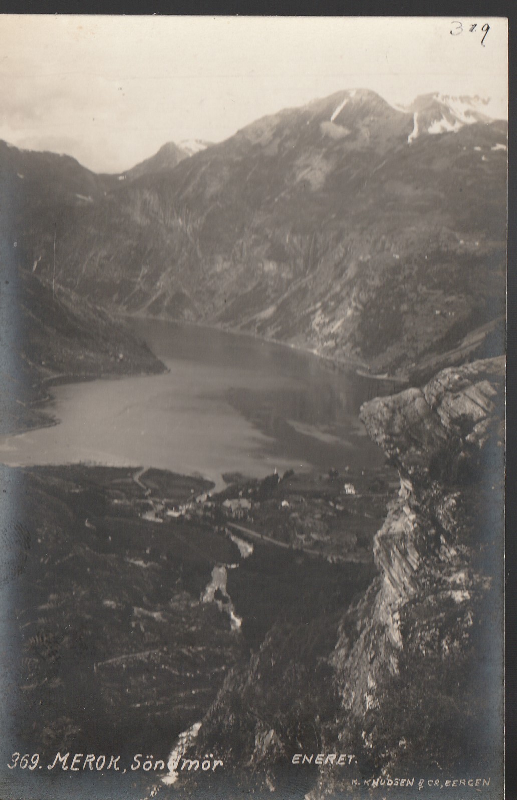Norway Merok Sondmor circa 1930 Aerial View/Real Photo Postcard Eneret
