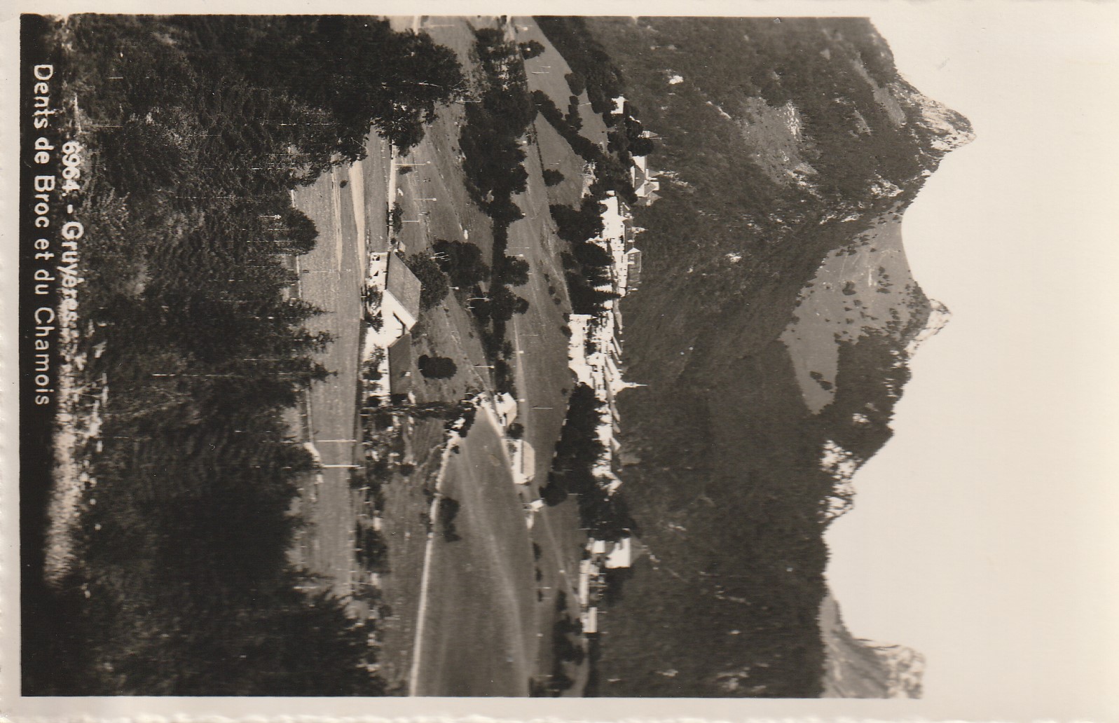 Gruyeres Switzerland Dents de Broc et du Chamois Alps Photo circa 1930 Postcard