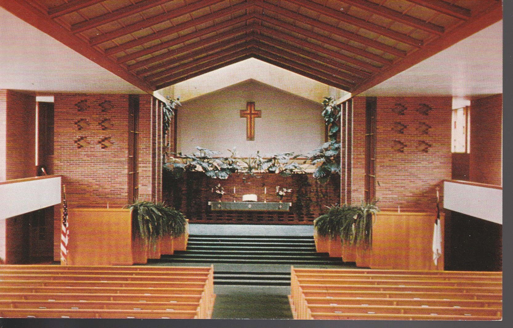 First Methodist Church Midland MI circa 1955 Photo Postcard
