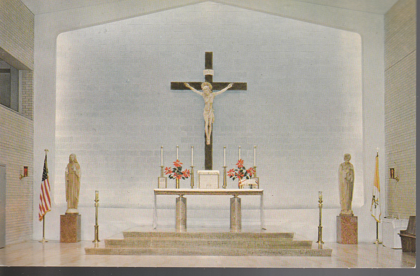 Maryglade PIME Seminary, Memphis, MI Chapel Altar Postcard circa 1955