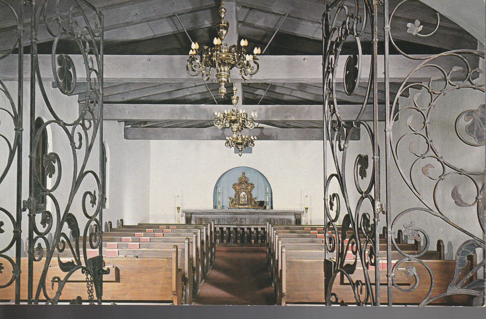 St Philip's In the Hills Episcopal Church Tucson AZ circa 1960 Wrought Iron Gate, Photo Postcard