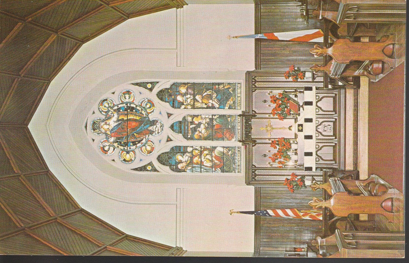 St John's Episcopal Church Salem NJ Altar 1960 Photo Postcard