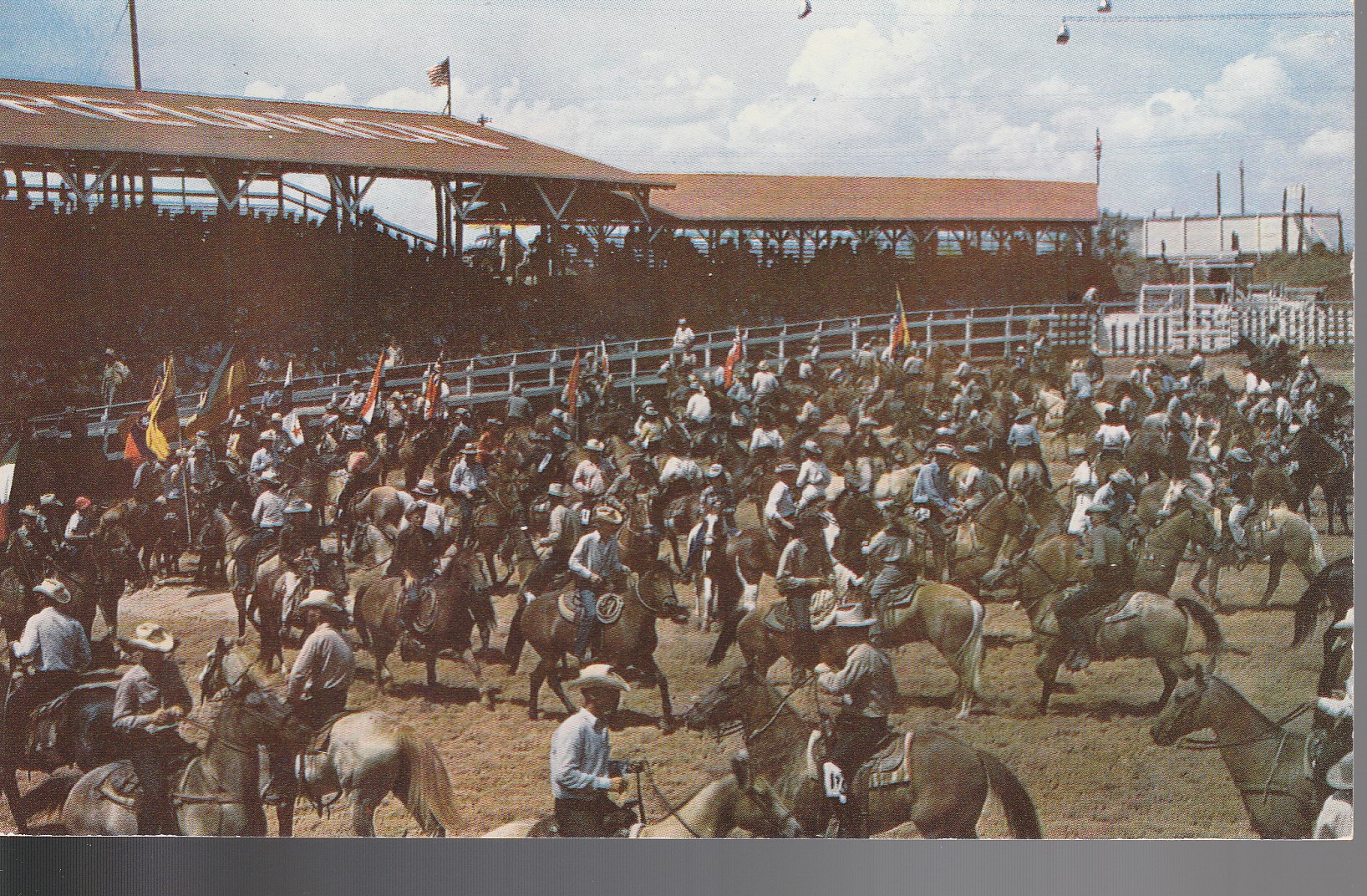 Texas Amateur Rodeo World's Largest circa 1955 Photo Postcard