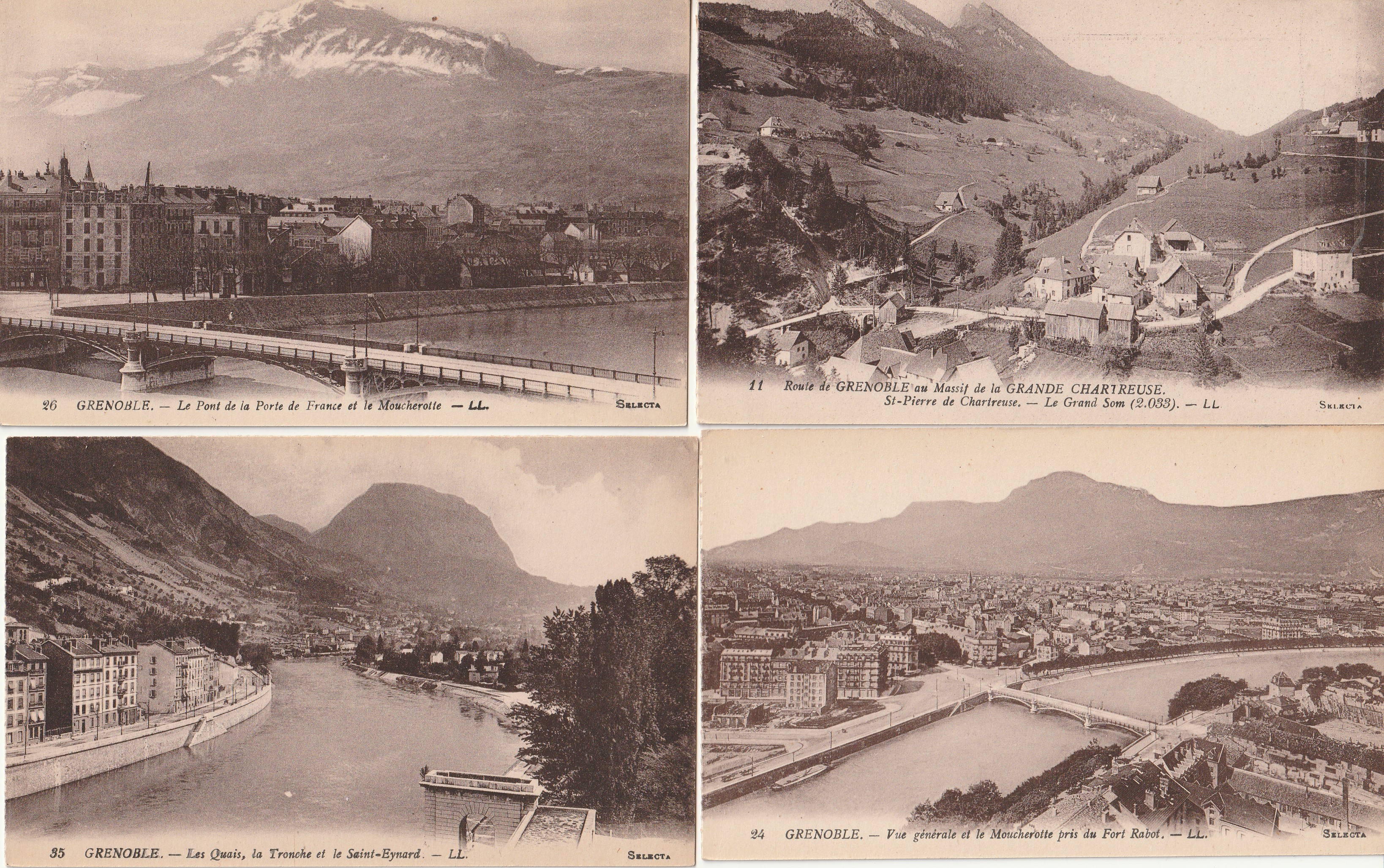 Grenoble France x4 Views circa 1915 Chartreuse Fort Rabot Moucherotte Les Quais