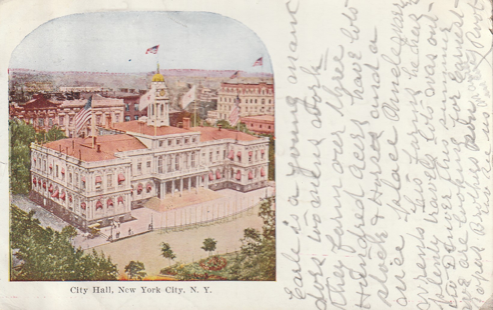 City Hall, New York City 1908 Vintage Postcard 1 Franklin