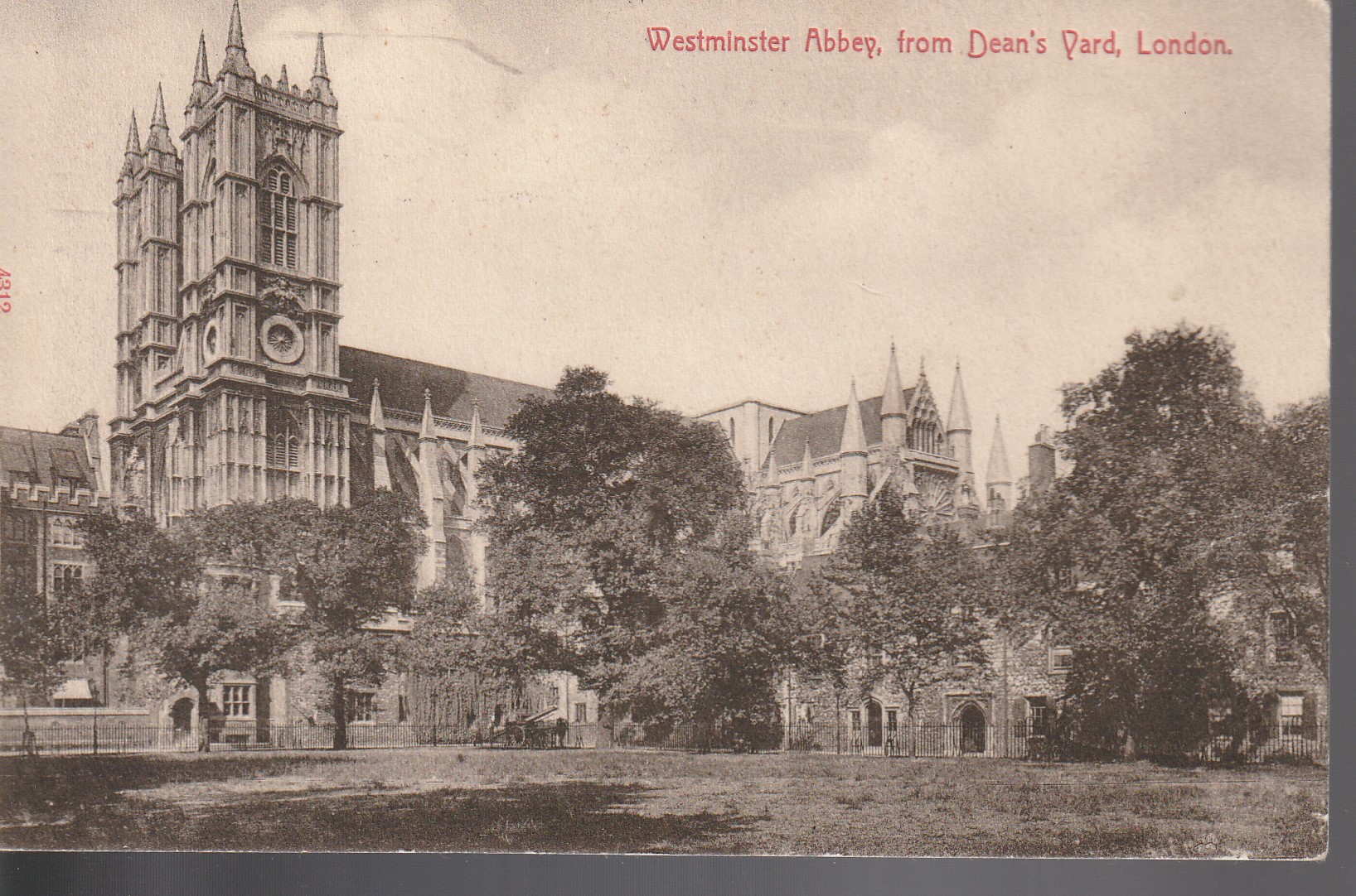 Westminster Abbey From Dean's Yard 1908 London King George V Half Penny