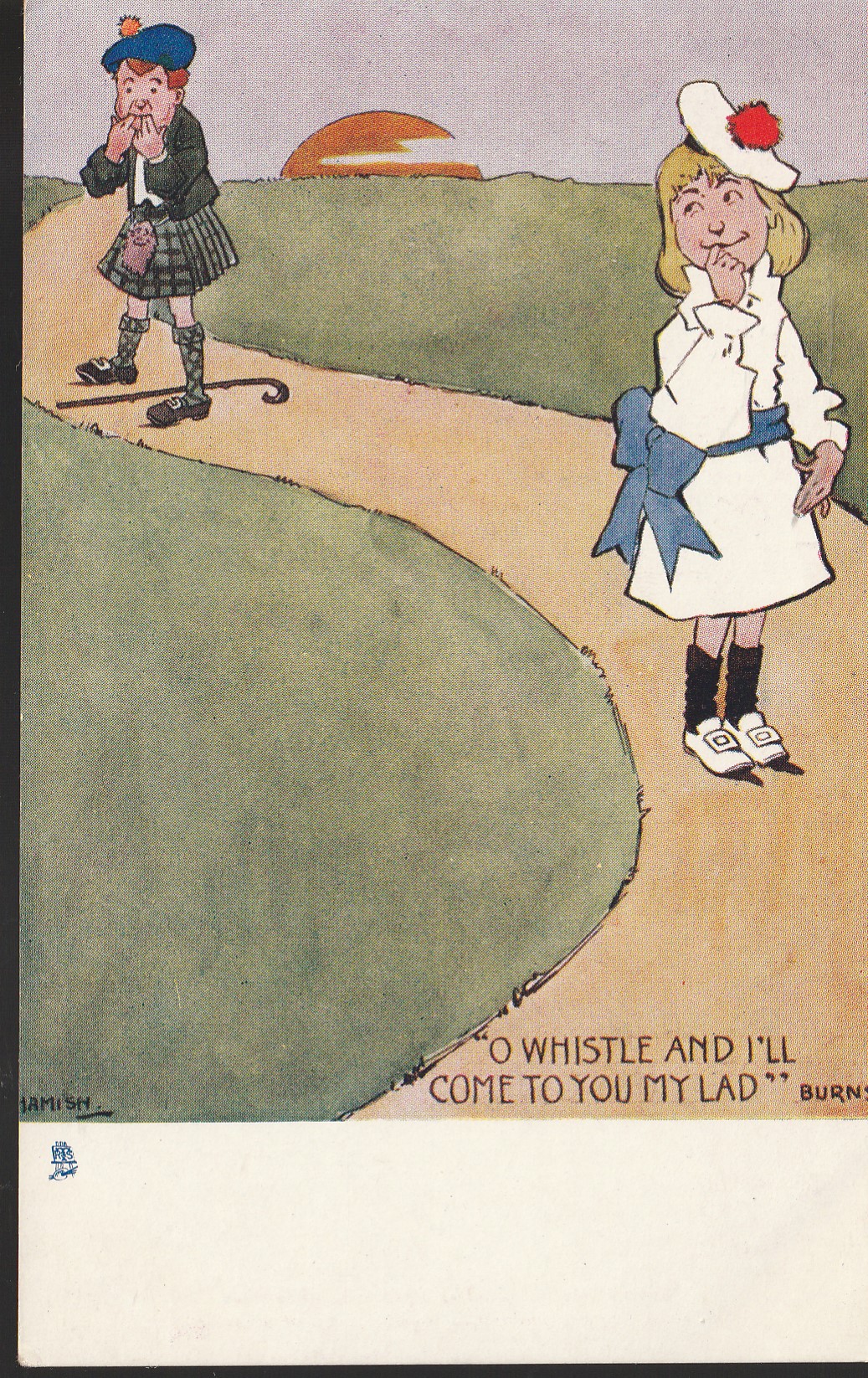 Tuck Highland Laddie Ser 1907 UK Oh Whistle I'll Come To You My Lad Hamish Art Postcard