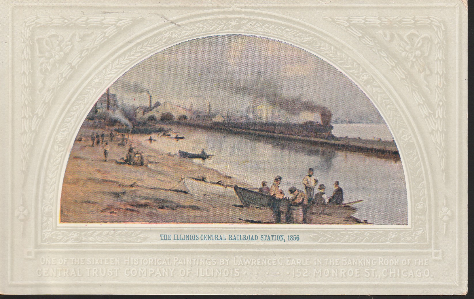 Illinois Central Railroad Station 1856 Lawrence C Earle Art Central Trust 1915 Chicago; Postcard