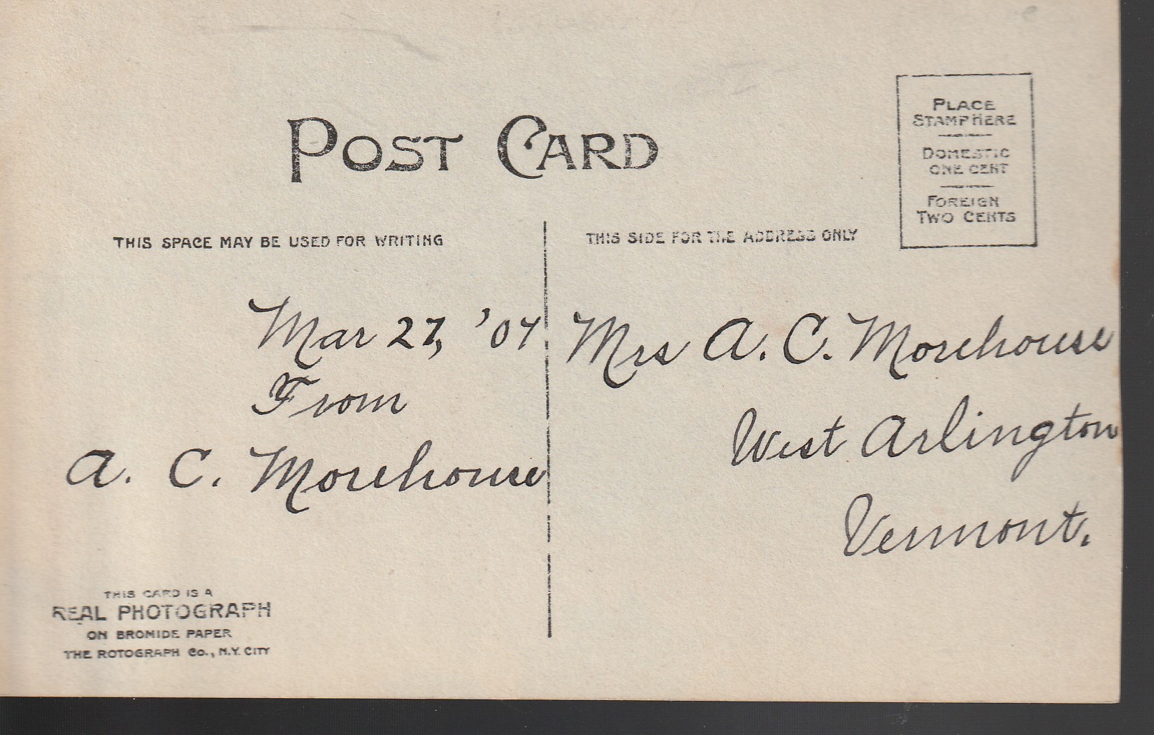 Easter Greetings 1907 Postcard Real Photo on Bromide Paper