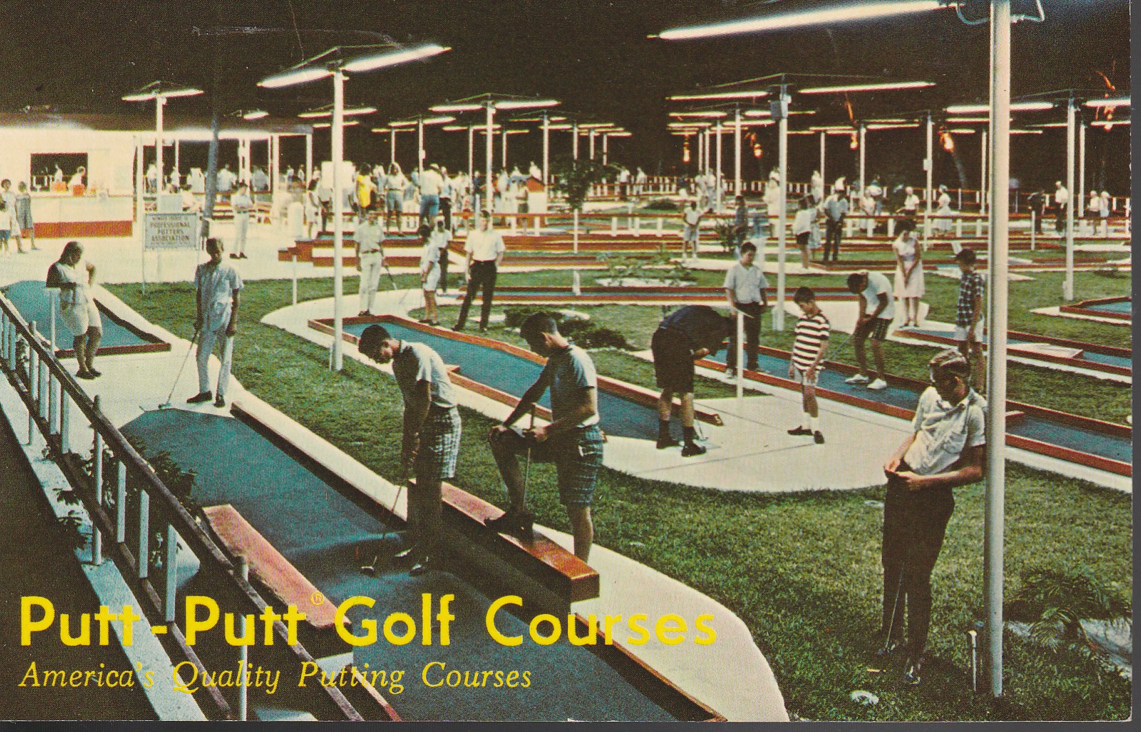 Put-Put Golf Course 1975 Fayetteville, NC Photo Postcard Ad