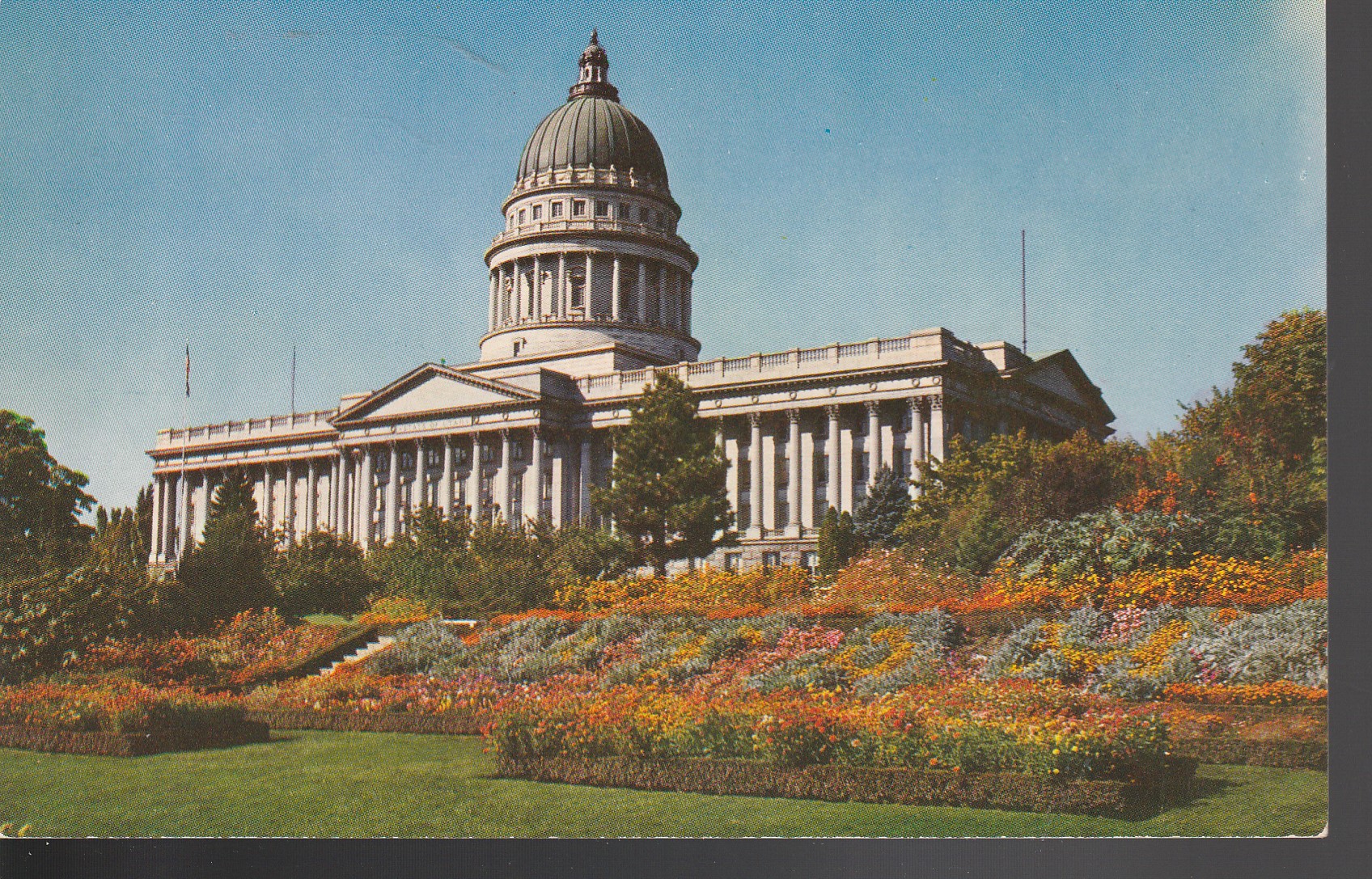 Salt Lake City UT State Capitol Floral Grounds circa 1960 Photo Postcard Rare